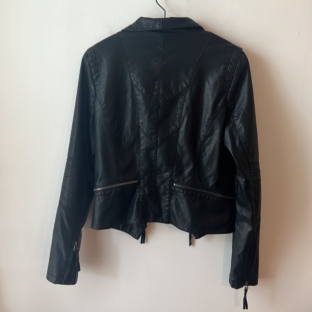 Lulu’s Up on a Tuesday Black Vegan Leather Jacket.  Size Large. - Picture 10 of 14